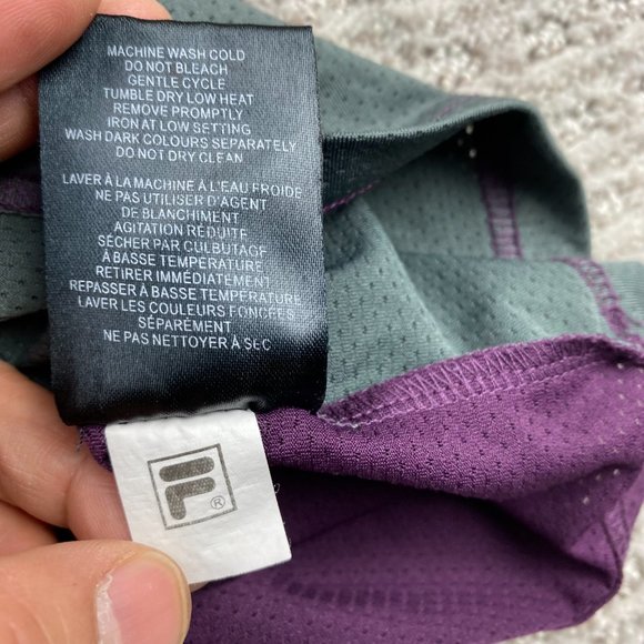 FILA F4 Athletic Shirt Men Large L Purple Gray Polyester Running Gym Workout - Picture 7 of 11